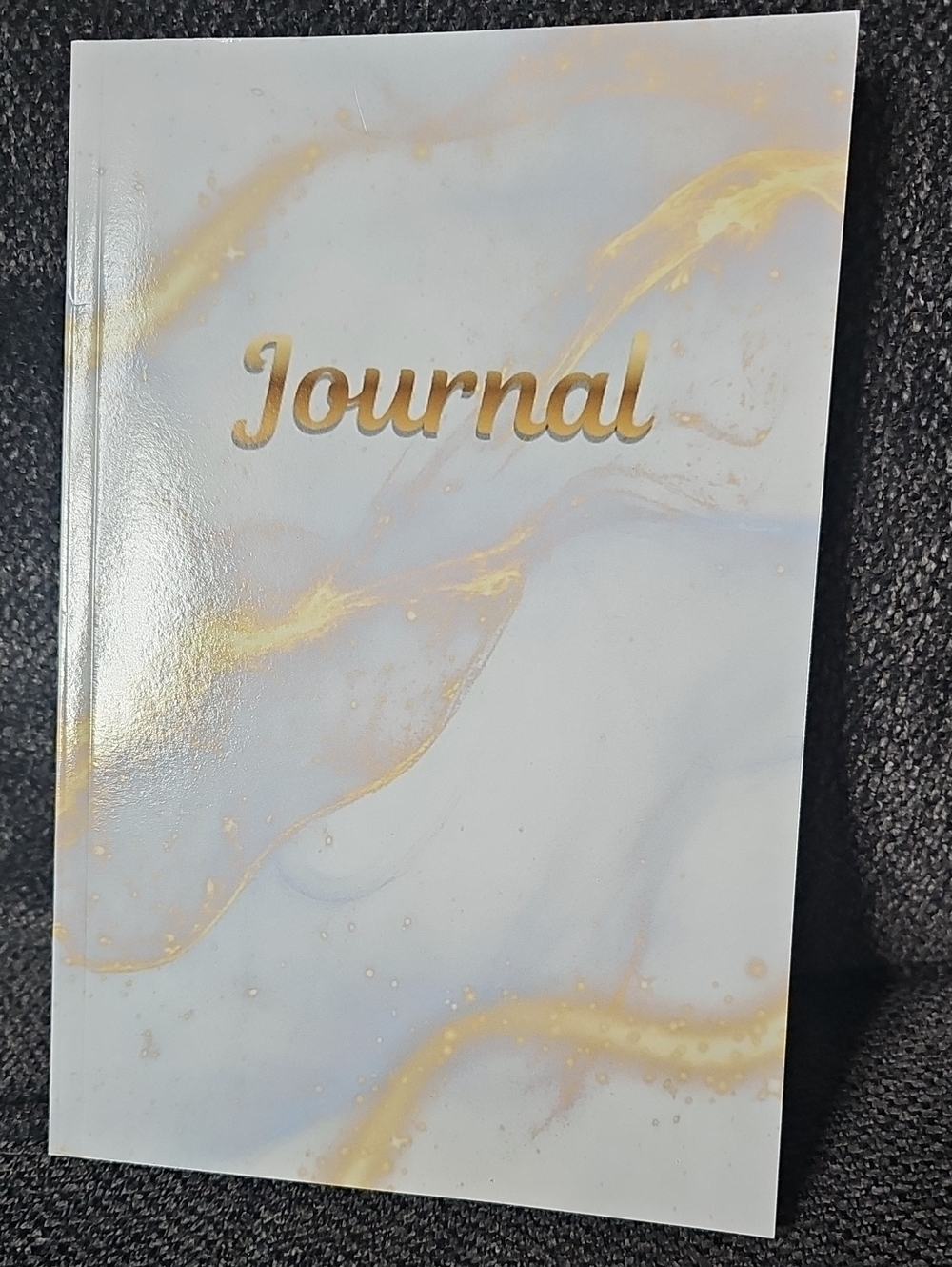 Blank Journal Notebook in White and Gold